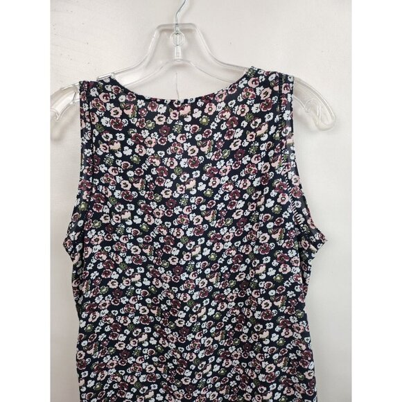 Joe Fresh Black White Floral Crochet Hi Low Sleeveless Top Blouse Small - Picture 7 of 8